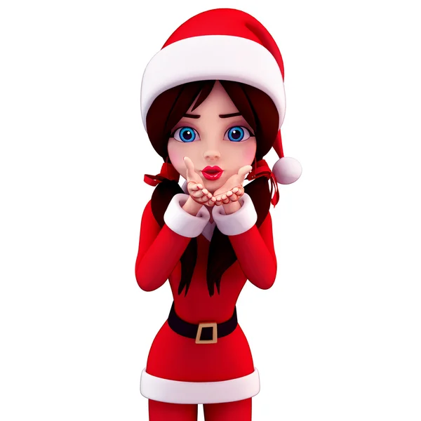 Happy santa girl — Stock Photo, Image