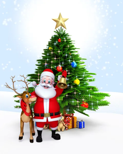 Santa claus with lots of gifts — Stock Photo, Image