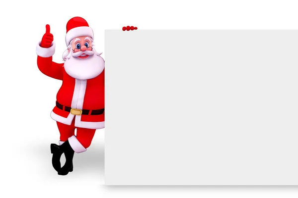 Papai Noel com um grande sinal — Fotografia de Stock