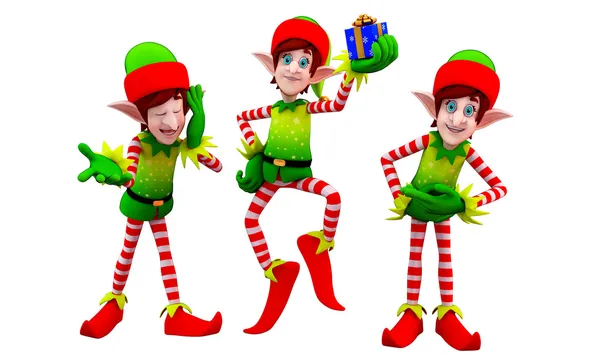 Happy playing elves — Stock Photo, Image