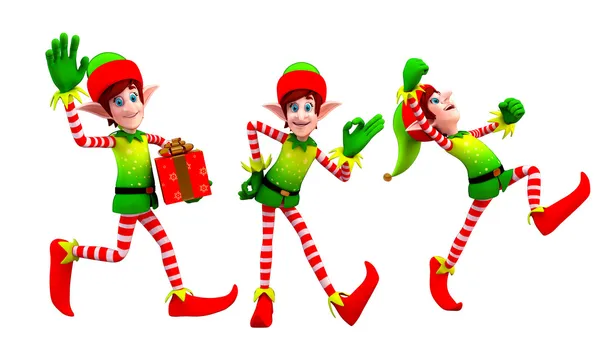 Happy playing elves — Stock Photo, Image