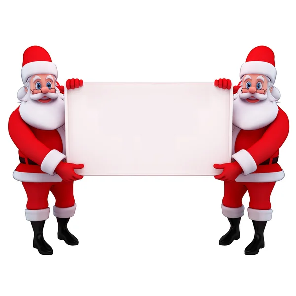 Weihnachtsmann mit einem großen Schild — Stockfoto