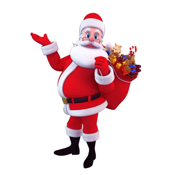 Babbo Natale con sacchetto regalo — Foto Stock