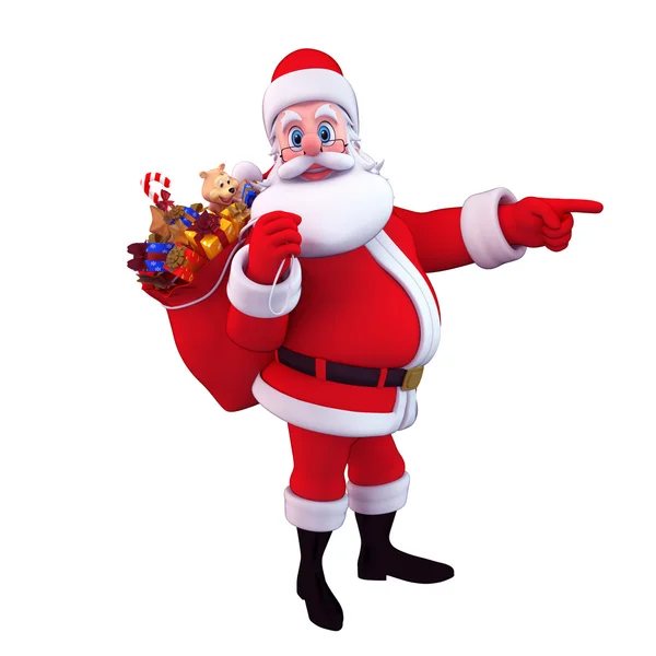 Santa claus with gift bag — Stock Photo, Image