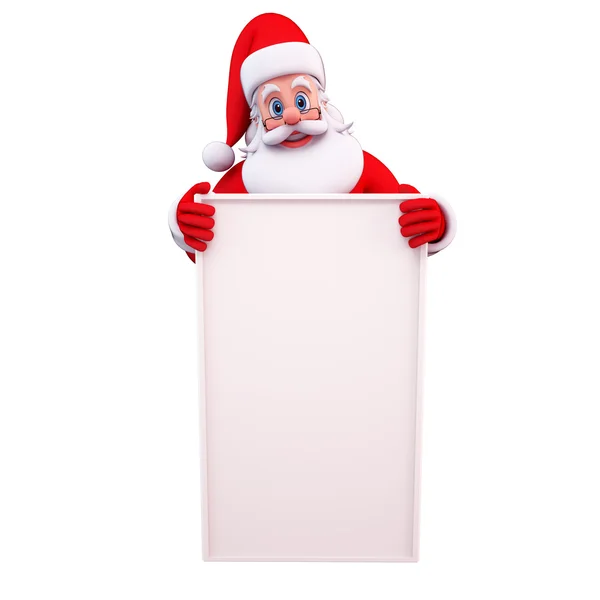 Santa Claus con un gran cartel — Foto de Stock