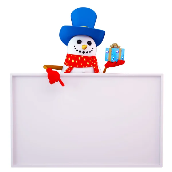 Happy enjoying snowman — Stock Photo, Image