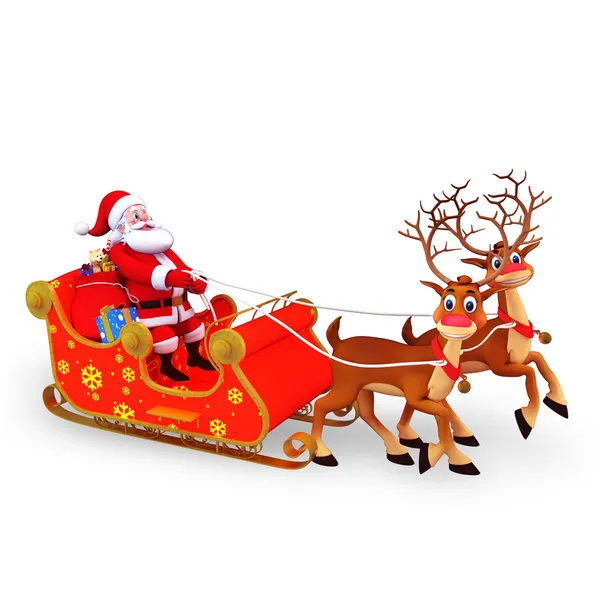 Santa claus with reindeer — Stock Photo, Image