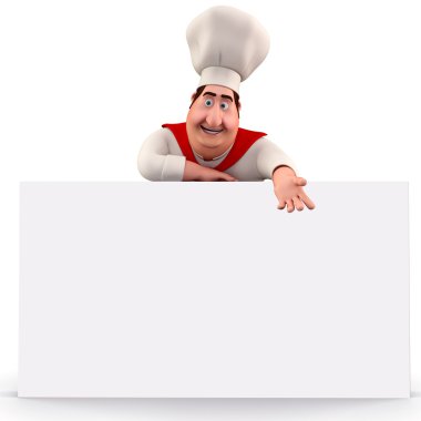 Şef ile büyük bir tabela