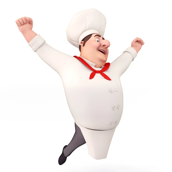 Happy enjoying chef with cooking — Stock Photo, Image