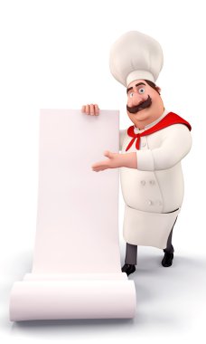 Şef büyük bir liste ile