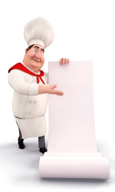 Şef büyük bir liste ile