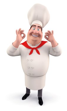 mutlu ve sevimli aşçı