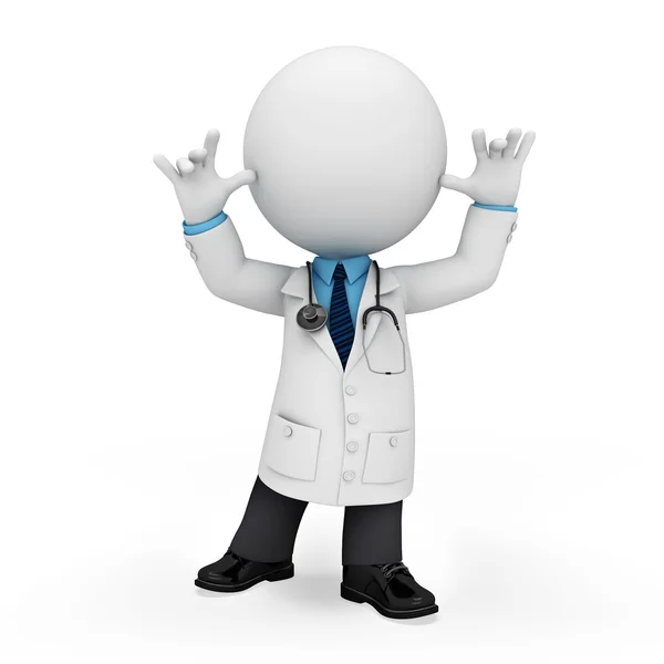 3d white as doctor — Stock Photo, Image