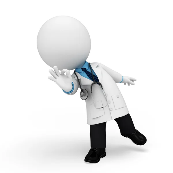 3d white as doctor — Stock Photo, Image