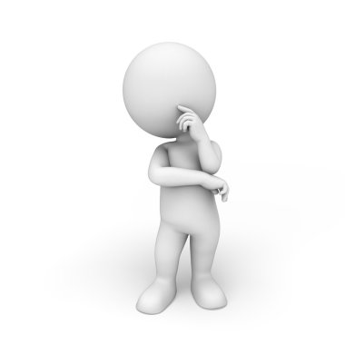 3D beyaz boş arka planda