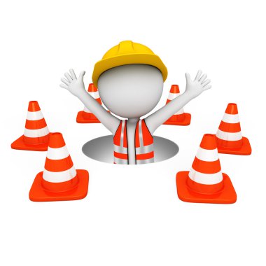 Beyaz yol işçisi olarak çalışıyor