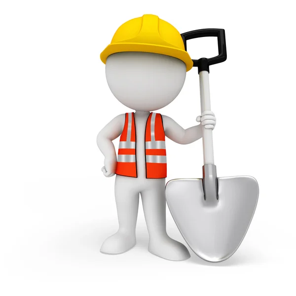 White working as road worker — Stock Photo, Image