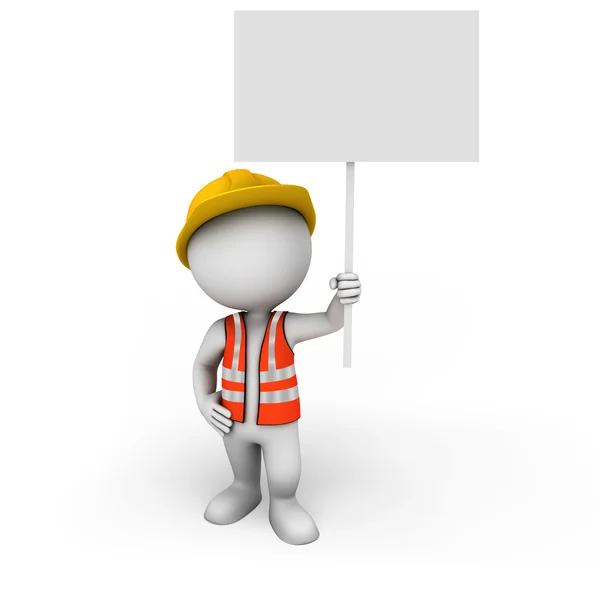 White working as road worker — Stock Photo, Image