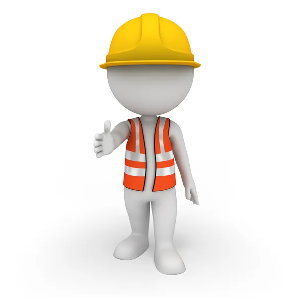 White working as road worker — Stock Photo, Image