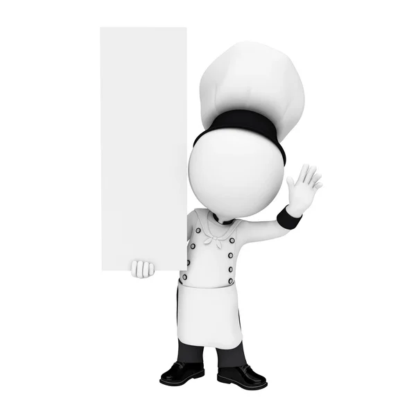 Personagem branco trabalhando como chef na cozinha — Fotografia de Stock