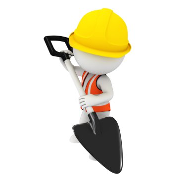 Beyaz karakter yol işçisi olarak çalışan