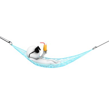 White lying in hammock clipart