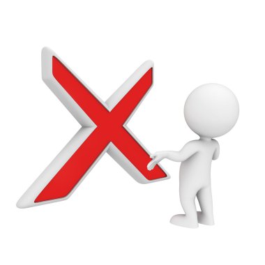 eksi simgesi olan beyaz