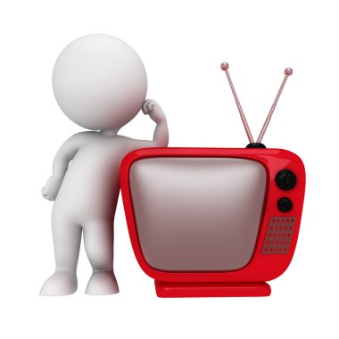 Sonraki retro tv ayakta beyaz