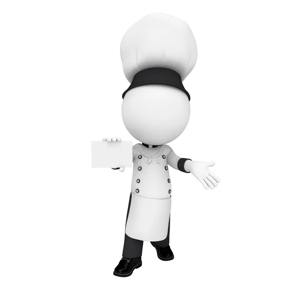Λευκό χαρακτήρα που λειτουργεί ως σεφ στην κουζίνα — Φωτογραφία Αρχείου