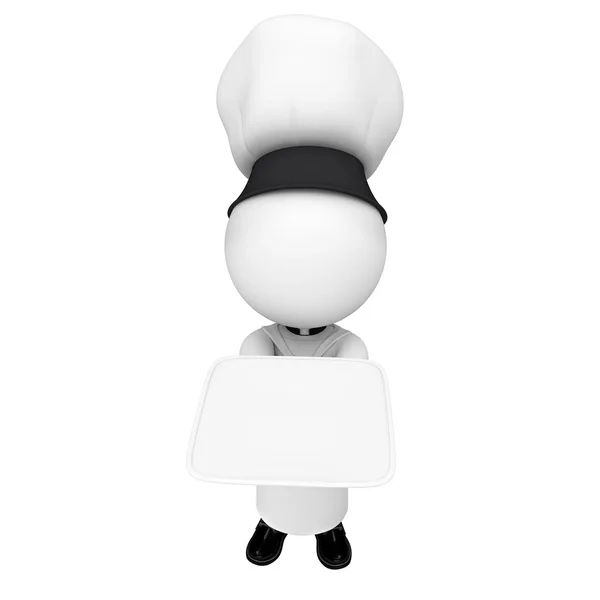 Personagem branco trabalhando como chef na cozinha — Fotografia de Stock