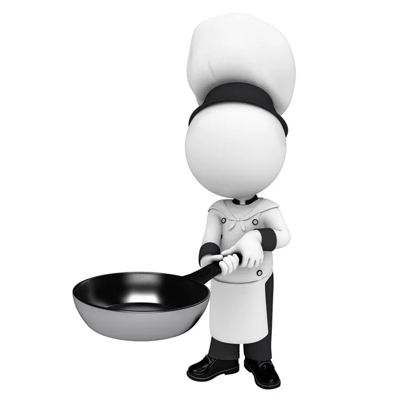 Personaggio bianco che lavora come chef in cucina — Foto Stock