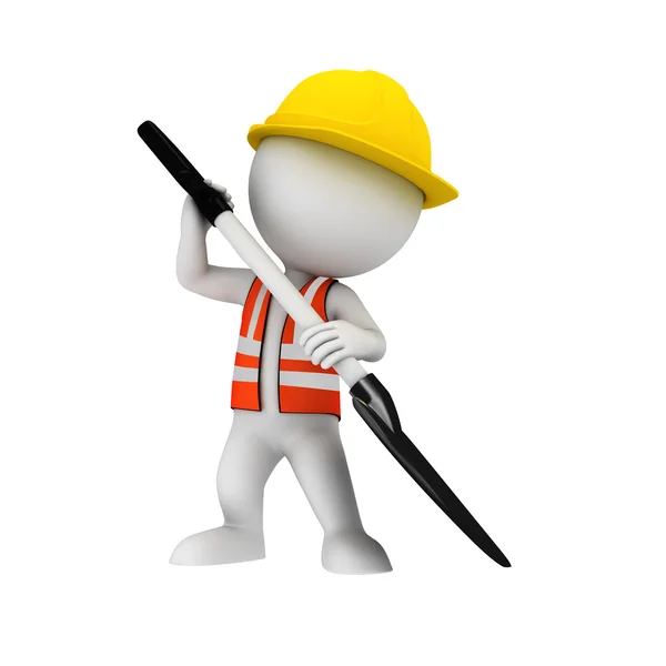 White character working as road worker — Stock Photo, Image