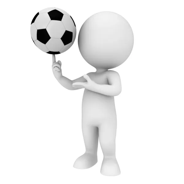 Wit als voetballer — Stockfoto