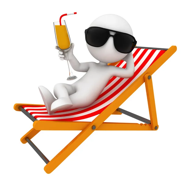 Wit op strandstoel — Stockfoto