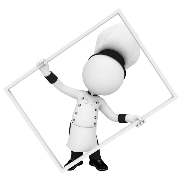 Personagem branco trabalhando como chef na cozinha — Fotografia de Stock