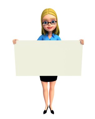 boş bir afişini holding iş kadını