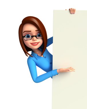 boş bir afişini holding iş kadını