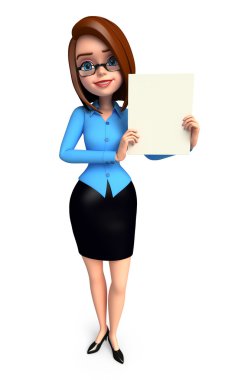 boş bir afişini holding iş kadını