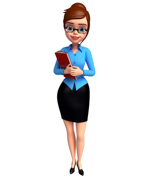 Business woman holding a folder — Stock Photo, Image