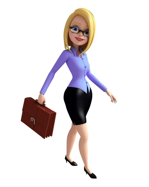 Office girl with bag — Stock Photo, Image
