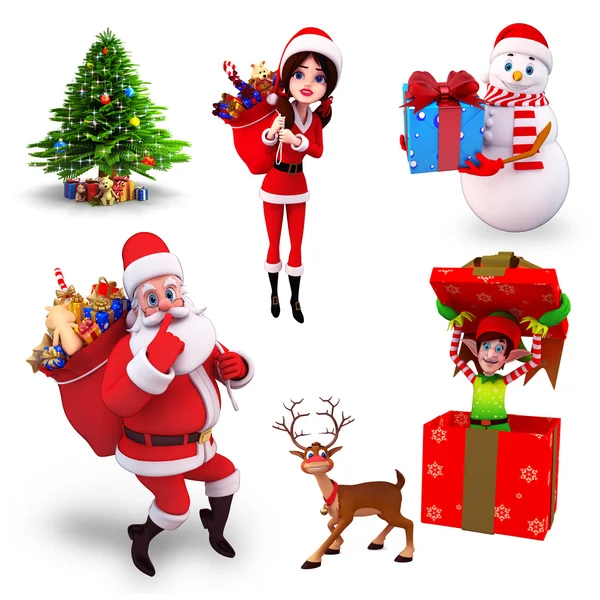 Illustration of christmas characters — Stock fotografie