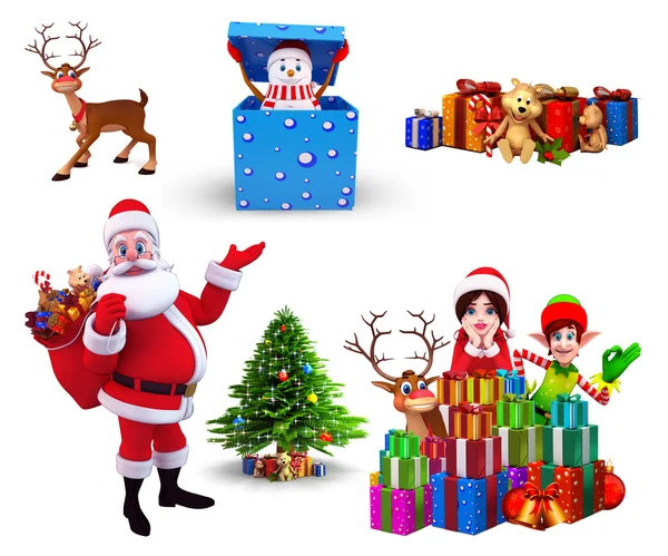 Illustration of christmas characters — Stock Photo, Image