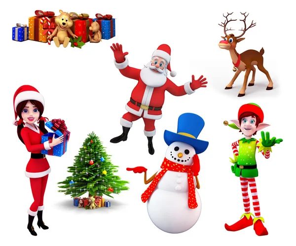 Illustration of christmas characters — Stock fotografie