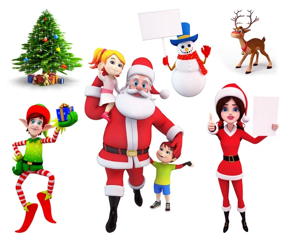 Illustration of christmas characters — Stock Photo, Image