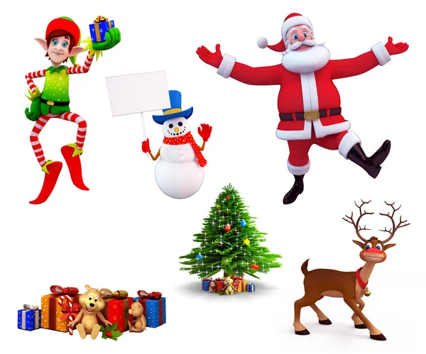 Illustration of christmas characters — Stock Photo, Image