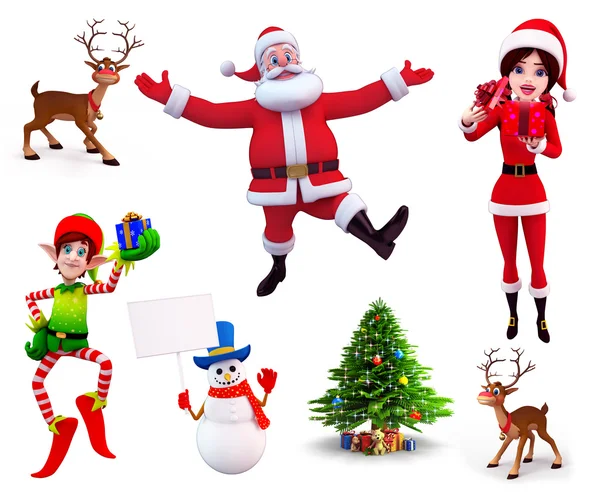 Illustration of christmas characters — Stock Photo, Image