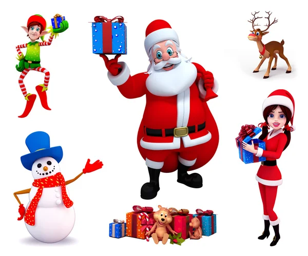 Ілюстрація різдвяних персонажів — стокове фото