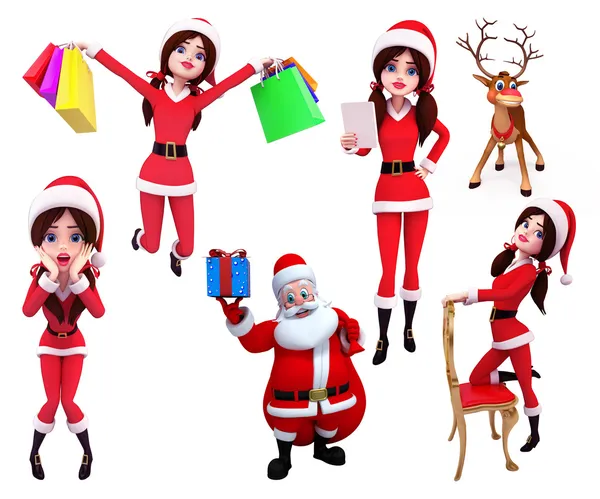 Ілюстрація різдвяних персонажів — стокове фото