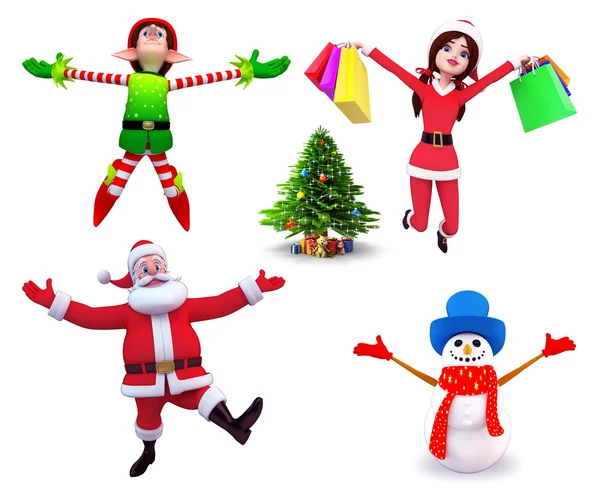 Ilustración de personajes navideños —  Fotos de Stock