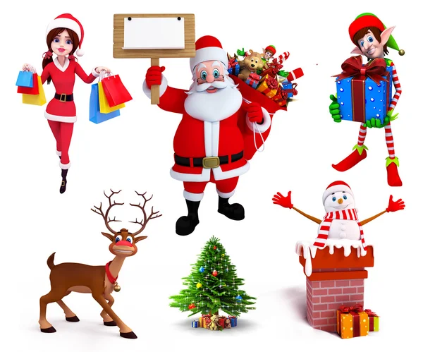 Illustration of christmas characters — Stock Photo, Image